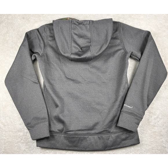 Under Armour Womens Sz Small Hoodie Gray Violet Camo Loose Storm Fleece Hunting - Picture 2 of 8